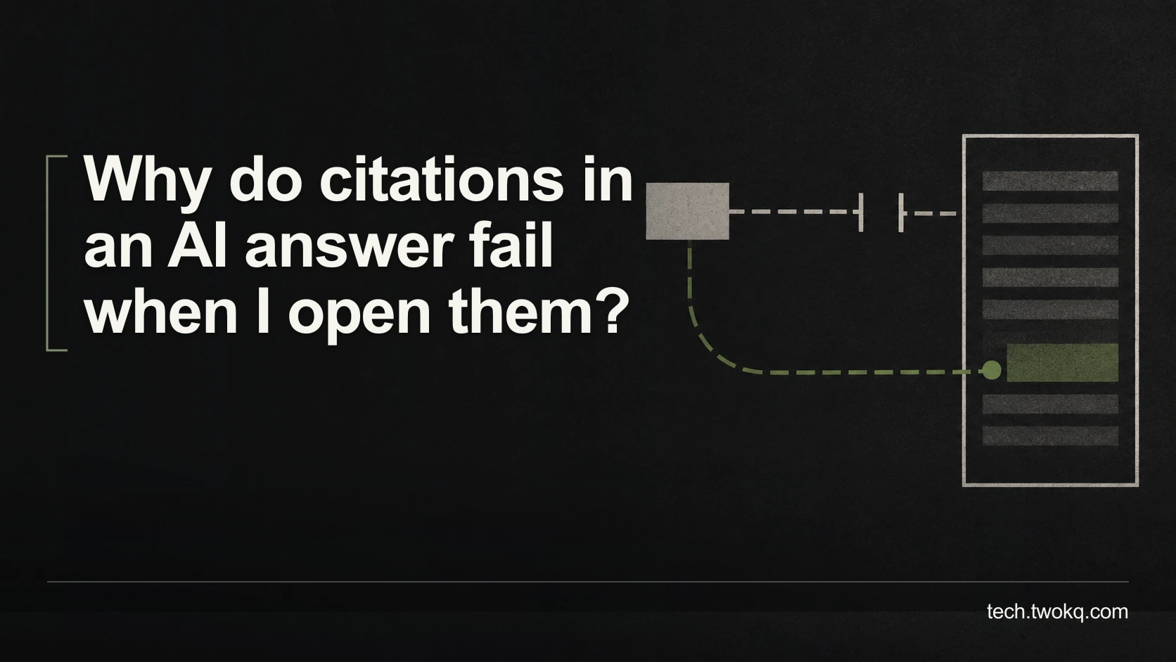 Why do citations in an AI answer fail when I open them?