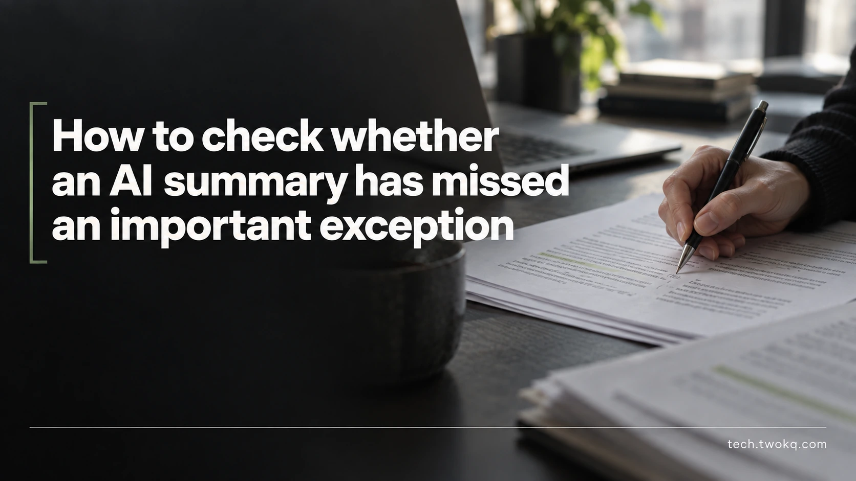 How to check whether an AI summary has missed an important exception