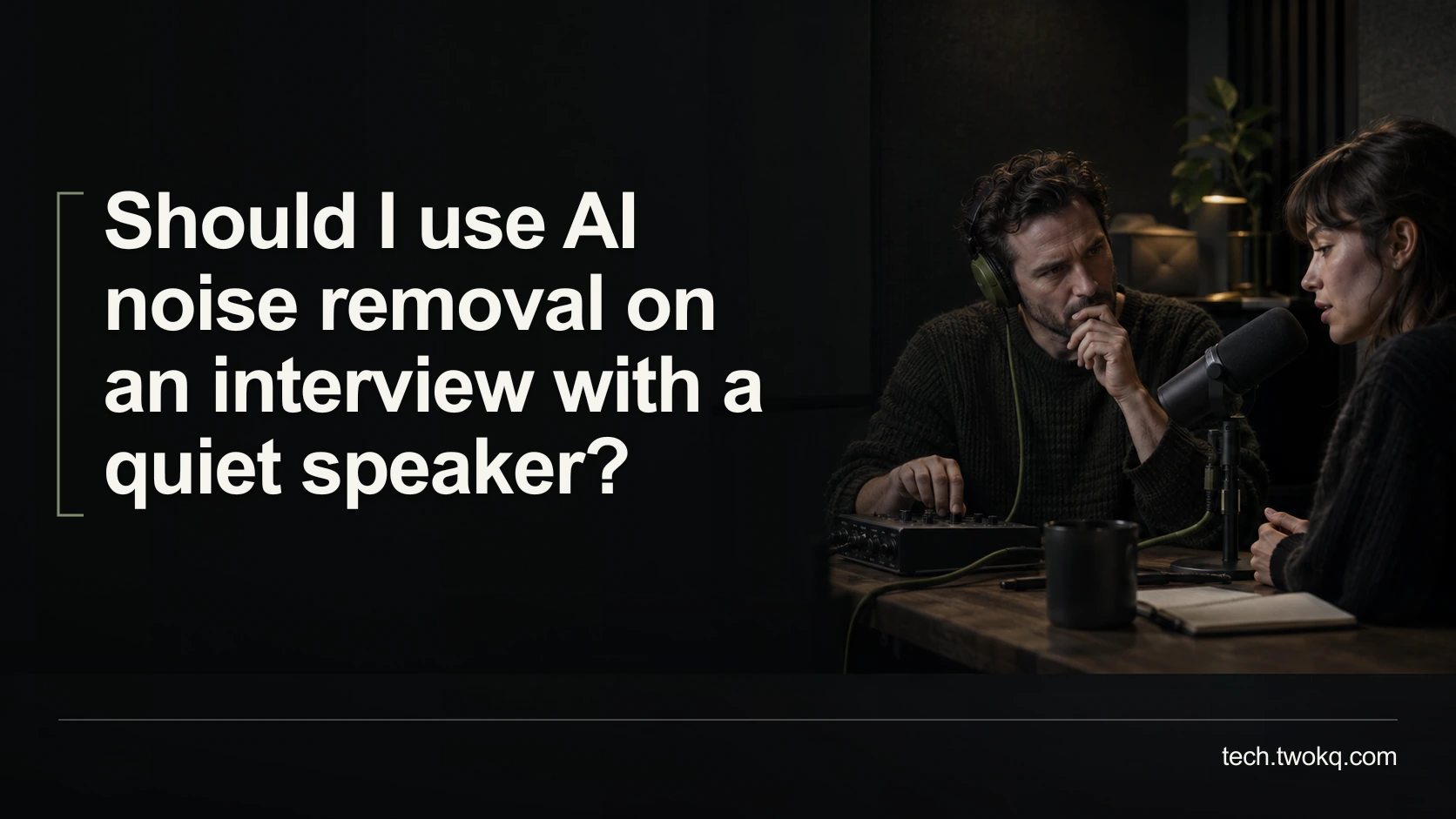 Should I use AI noise removal on an interview with a quiet speaker?