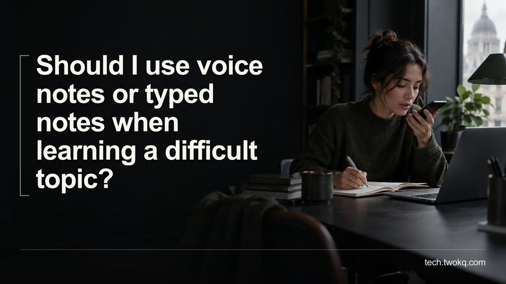 Should I use voice notes or typed notes when learning a difficult topic?