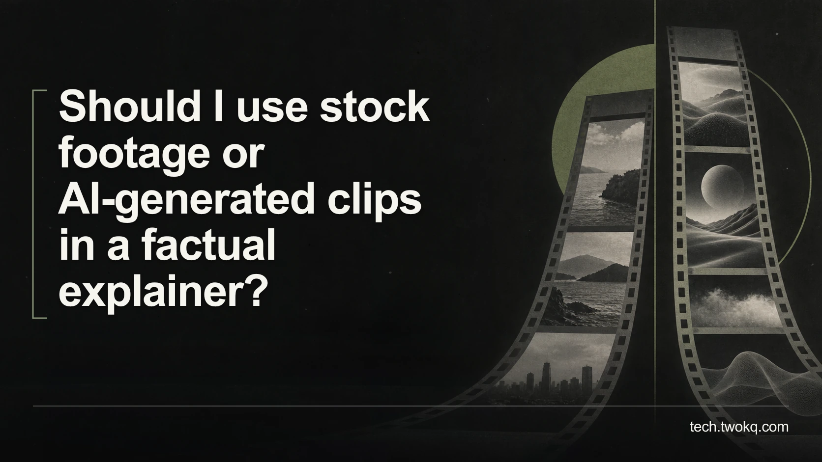 Should I use stock footage or AI-generated clips in a factual explainer?